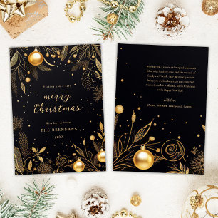 Christmas Festive Black Unique Modern Elegant Holiday Card