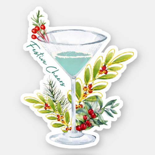 Christmas Festive Cheers Cocktails Drinks Holidays Sticker