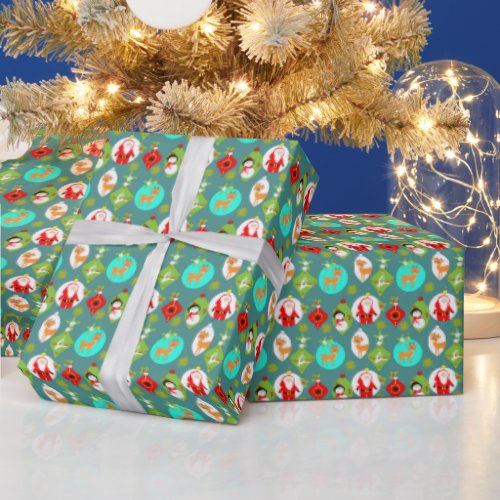 Christmas Festive Cute Baubles Patterned Wrapping Paper