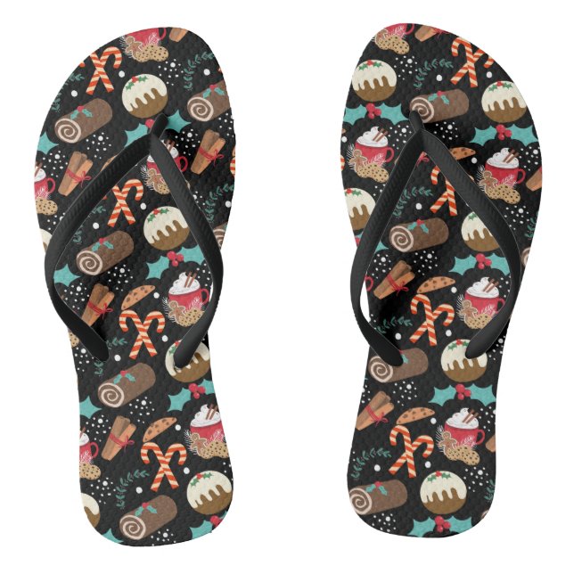 Christmas festive foodie flip flops (Footbed)