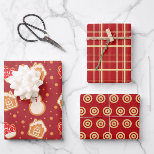 Christmas Festive Gingerbread Cookies  Wrapping Paper Sheets
