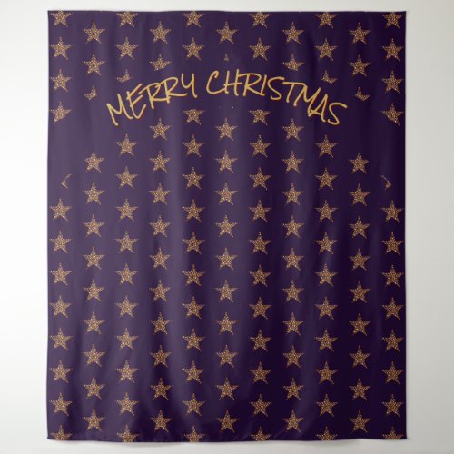 Christmas  Festive  Gold Stars  Purple Backdrop