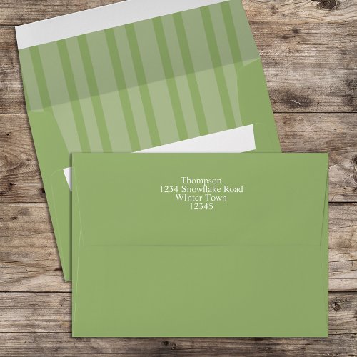 Christmas Festive Green Striped Holiday Fun Envelope