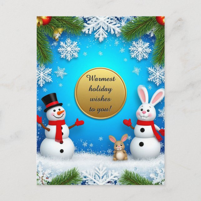 Christmas Festive Holiday Scene Postcard (Front)