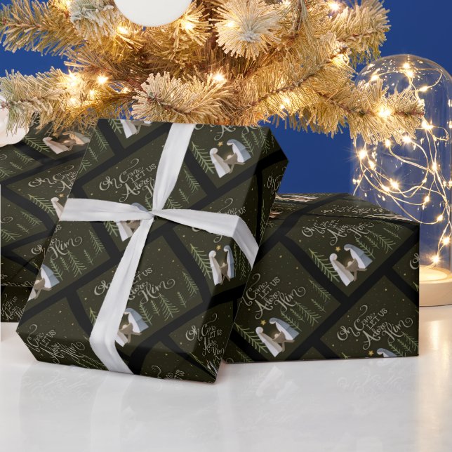Christmas Festive Holy Family Jesus Inspirivity Wrapping Paper (Holidays)