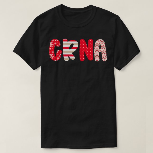 Christmas Festive Nurse anesthetist CRNA Xmas Gift T-Shirt (Design Front)