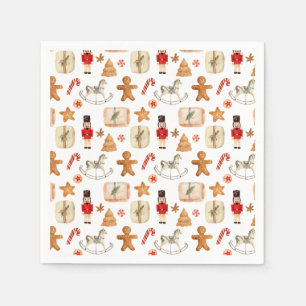 Christmas Festive Nutcracker Cookie Candycane Napkins