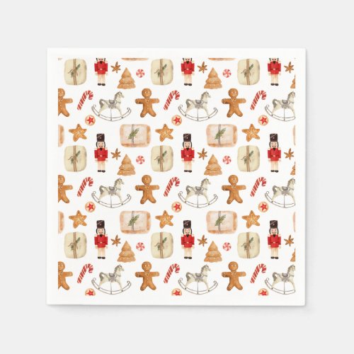 Christmas Festive Nutcracker Cookie Candycane  Napkins