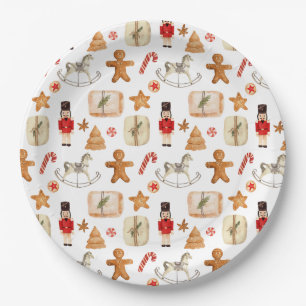 Christmas Festive Nutcracker Cookie Candycane Paper Plates