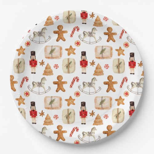 Christmas Festive Nutcracker Cookie Candycane  Paper Plates