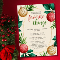 Favorite Things Party Invitations in Red