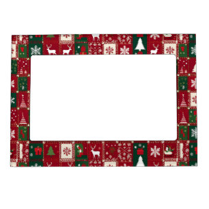 Christmas festive pattern magnetic frame