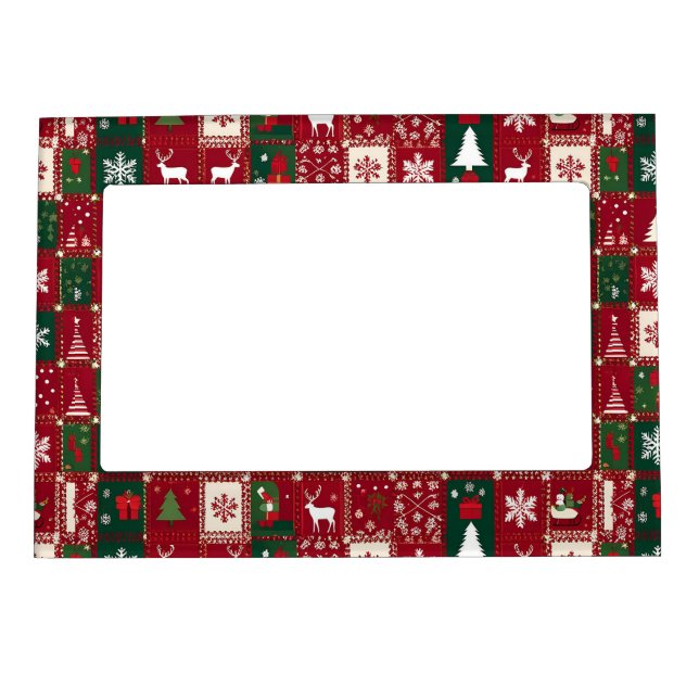 Christmas festive pattern magnetic frame (Front)