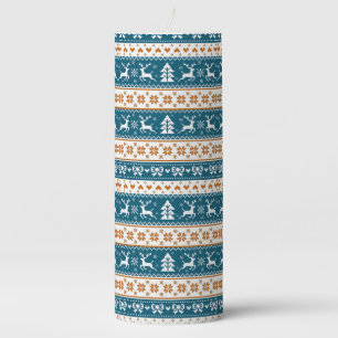 Christmas festive pattern pillar candle
