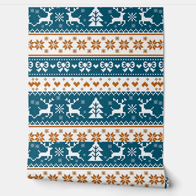 Christmas festive pattern wallpaper  (Unrolling)