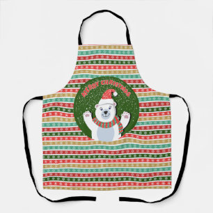 Christmas Festive patterns with Teddy Bear Apron