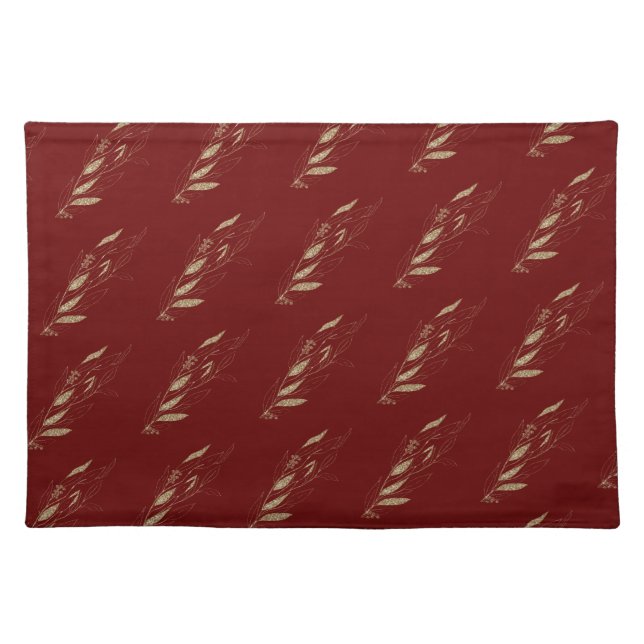 CHRISTMAS FESTIVE RED GOLD CLOTH PLACEMAT (Front)