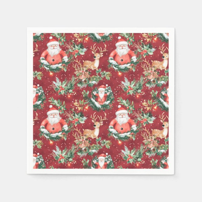 Christmas Festive Santa Claus Napkins (Front)