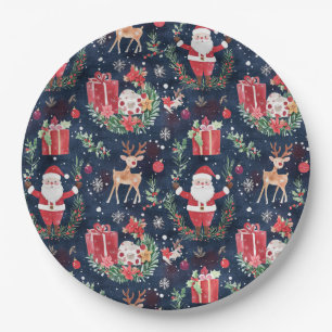 Christmas Festive Santa Claus Paper Plates