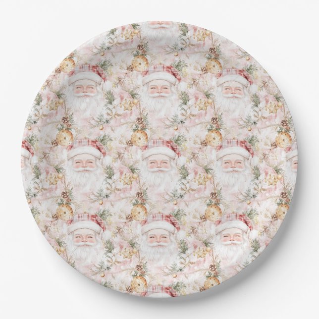 Christmas Festive Santa Claus Paper Plates (Front)