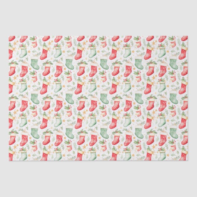 Christmas Festive Stockings Tissue Paper (Front)