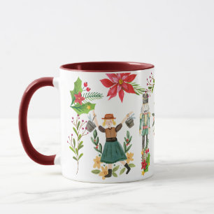 Christmas Festive The Nutcracker Ballet Maroon Mug