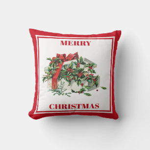 Christmas Festive Vintage Christmas Gift Throw Pillow