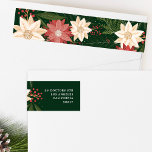 Christmas Festive Watercolor Flora Return Address Wrap Around Label<br><div class="desc">_____________________________ ***this design is part of a christmas holiday collection*** Step into a world of timeless holiday charm with my "Festive Flora: Christmas Splendor Poinsettia Delight" collection. 🌸🎄 Embrace the magic of the season with a captivating blend of florals, lush green pine leaves, dainty red berries, and the enchanting hues...</div>