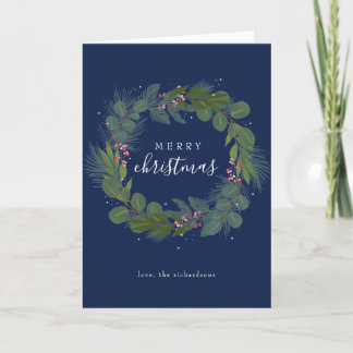Christmas Festive Wreath Non Photo folded card