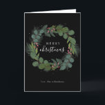 Christmas Festive Wreath Non Photo midnight Holiday Card<br><div class="desc">This is a non photo holiday card featuring florals.</div>