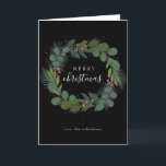 Christmas Festive Wreath Non Photo midnight Holiday Card<br><div class="desc">This is a non photo holiday card featuring florals.</div>