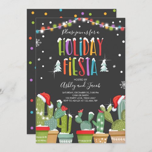 Christmas Fiesta Cactus Holiday Invitation Party