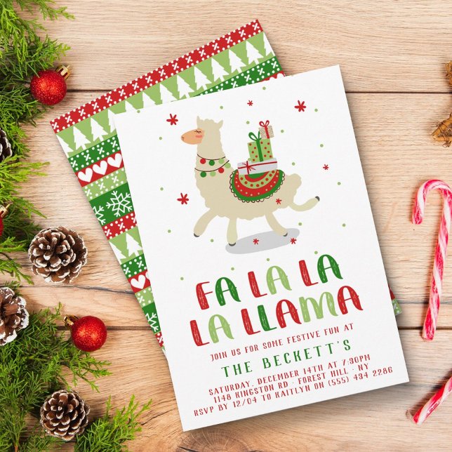 Christmas Fiesta Llama Holiday Party Invitation (Creator Uploaded)