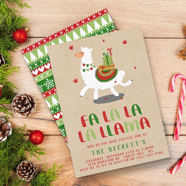 Christmas Fiesta Llama Holiday Party Invitation (Creator Uploaded)