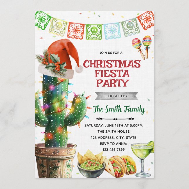 Christmas Fiesta party Invitation (Front)