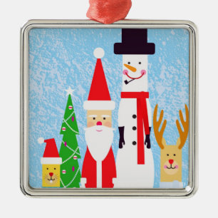 Christmas Figures Metal Ornament