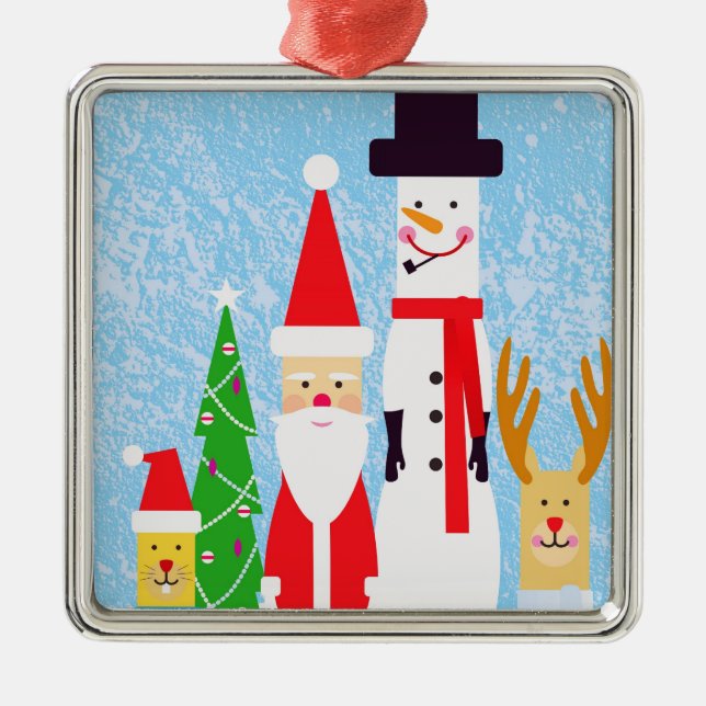 Christmas Figures Metal Ornament (Front)