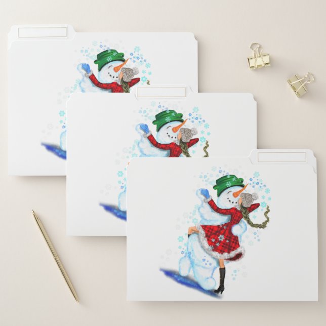 Christmas File Folder Snowman and Girl Dancers Fun (Set)