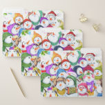 Christmas File Folder with Happy Snowmans Party<br><div class="desc">File Folders with Happy Snowmans Merry Christmas Party Funny Drawing Cartoon Snowman Celebration - Choose / Add Your Unique Text / Font / Color - Make Your Special Gift - Resize and move or remove and add elements / image with customization tool ! - Drawing and Design by MIGNED. You...</div>