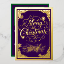 Christmas, filigree boarders, Purple, photo inside