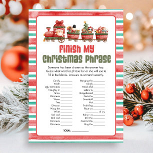 Christmas Finish the Christmas Phrase Game Holiday Card