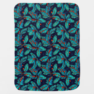 Christmas Fir Branch Pattern-82397 Baby Blanket