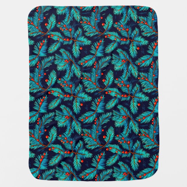 Christmas Fir Branch Pattern-82397 Baby Blanket (Front)