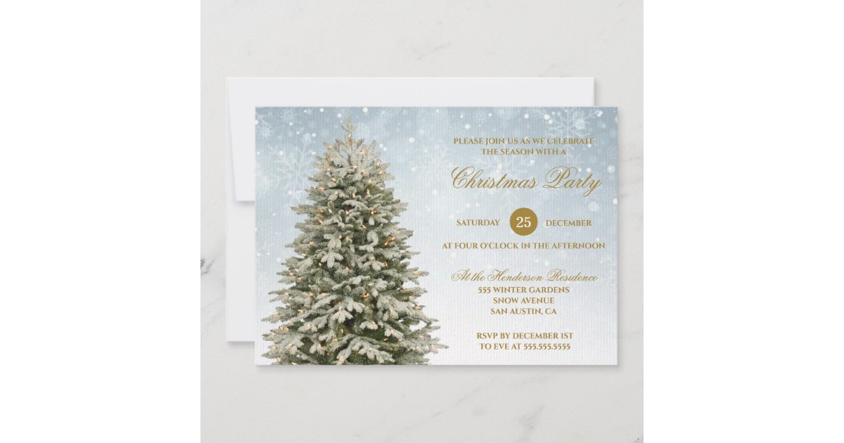 Christmas Fir Pine Tree Party Invitation Zazzle