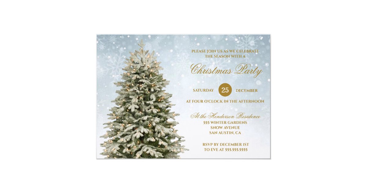 Christmas Fir Pine Tree Party Invitation