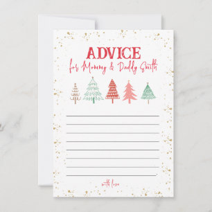 Christmas Fir Tree, Baby Shower Advice for Parents Note Card