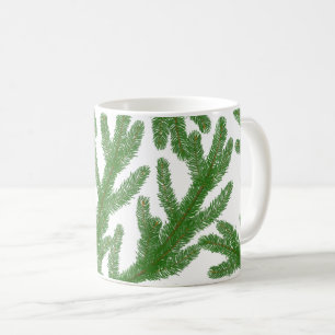 Christmas fir tree branches coffee mug
