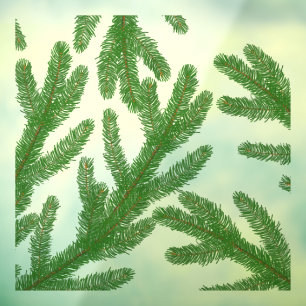 Christmas fir tree branches  window cling