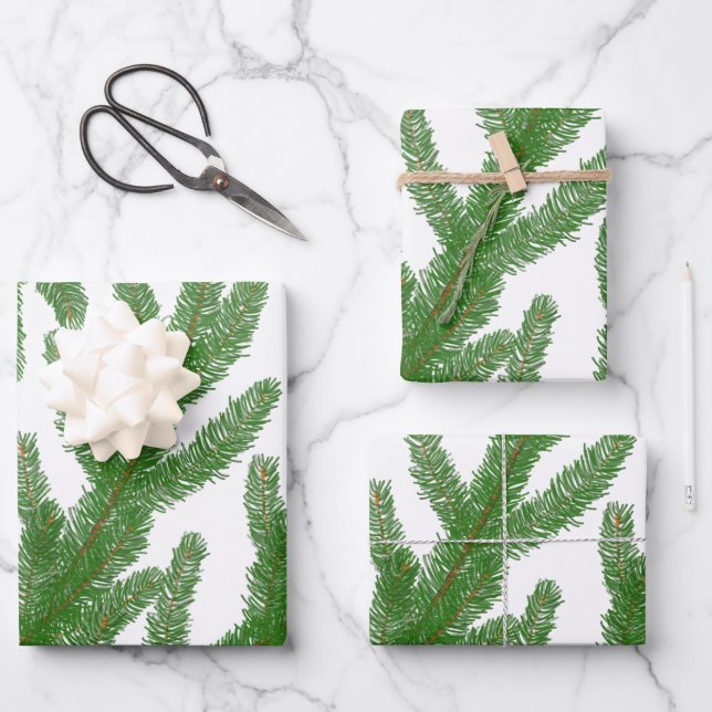 Christmas fir tree branches  wrapping paper sheets (Front)