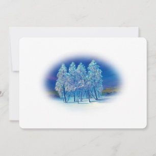 Christmas Fir Trees Snowy Painting Holiday Card